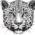 Super black-and-white jaguar face tattoo design