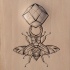 Super black-line bug keeping 3D polygon tattoo design
