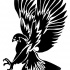 Super black tribal flying eagle tattoo design