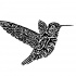 Super black tribal hummingbird tattoo design