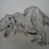 Super dotwork style dinosaur tattoo design by Arty The Artist