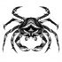 Super geometric-line printed crab tattoo design