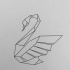 Super geometric-style swan tattoo design