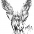 Super tinta cinza executando pegasus tattoo design