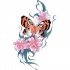 Super tiger butterfly and swirly-stem flowers tattoo design