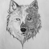 Super wolf muzzle with floral ornament tattoo design