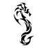 Superb black-ink tribal seahorse tattoo design