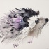 Superb curious watercolor hedgehog tattoo design