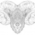 Superb outline ornate ram tattoo design