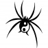 Superior black yin yang spider tattoo design