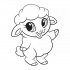 Sweet animated outline baby sheep tattoo design