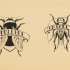 Sweet artoon black-and-white bugs with banners tattoo design by Carolinesalinas