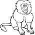 Sweet cartoon uncolored baboon tattoo design