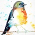 Sweet fluffy watercolor bird tattoo design