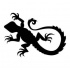 Sweet full-black lizard tattoo design
