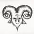 Sweet grey-ink ram muzzle tattoo design by Artimisia Absinthium