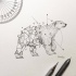 Sweet half-geometric polar bear tattoo design