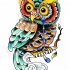 Sweet multicolor crying owl tattoo design