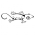 Sweet outline lizard with curled elements tattoo design