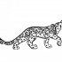 Sweet outline long-body jaguar tattoo design