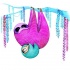 Sweet pink and blue hanging family sloth tattoo design