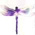 Sweet purple dragonfly tattoo design