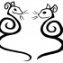 Sweet tribal rodent couple tattoo design by Toaster Rocket