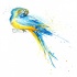 Sweet yellow-and-blue watercolor parrot tattoo design