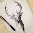 Talanted geometric dotwork deer portrait tattoo design