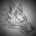 Terrible pencil-drawn wolf grin tattoo design