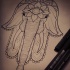 Third-eyed hamsa elephant tattoo design