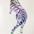 Three-colored hunting tiger tattoo design