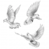 Three splendid white doves tattoo design