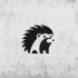Tiny blak-and-white hedgehog logo tattoo design