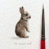 Tiny brown standing hare baby tattoo design