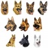 Tiny colored german shepherd portraits tattoo design