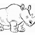 Tired animated outline rhino tattoo design