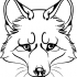 Touching outline fox muzzle tattoo design