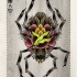 Traditional colorful flowered spider tattoo design