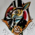 Traditional colorful mr rabbit in hat and suit tattoo design