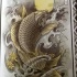 Traditional dark carp fish and shining full moon tattoo design