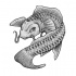 Traditional grey-ink koi fish tattoo design