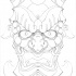 Design de tatuagem de máscara de demônio tradicional japanise lineart