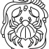 Traditional uncolored crab in bonny mirror frame tattoo design