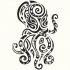 Trial octopus waving with his tentacle tattoo design