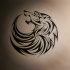Tribal circle-shaped howling wolf tattoo design