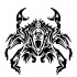 Tribal crab with dangerous atom symbol on its testa tattoo design