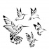 Tribal flying hummingbird circle tattoo design
