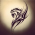 Tribal horse with tribal elements tattoo design