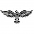 Tribal open-winged eagle emblem tattoo design